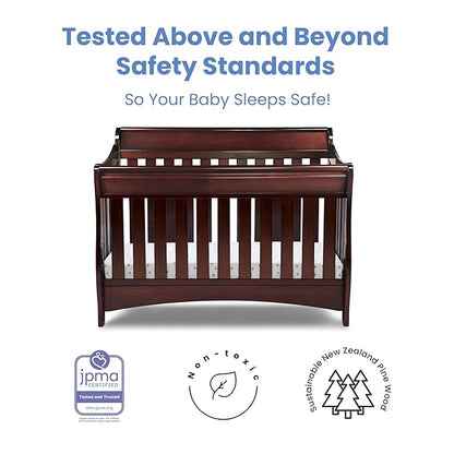 Delta Children Bentley S Series 4-in-1 Convertible Baby Crib, Black Cherry Espresso - LeafyLoom