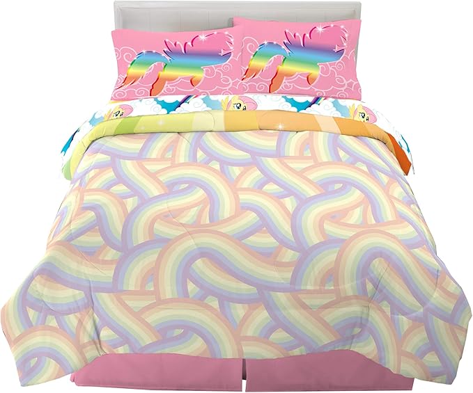 Franco Kids Bedding Super Soft Microfiber Comforter and Sheet Set, 5 Piece Full Size, My Little Pony - LeafyLoom