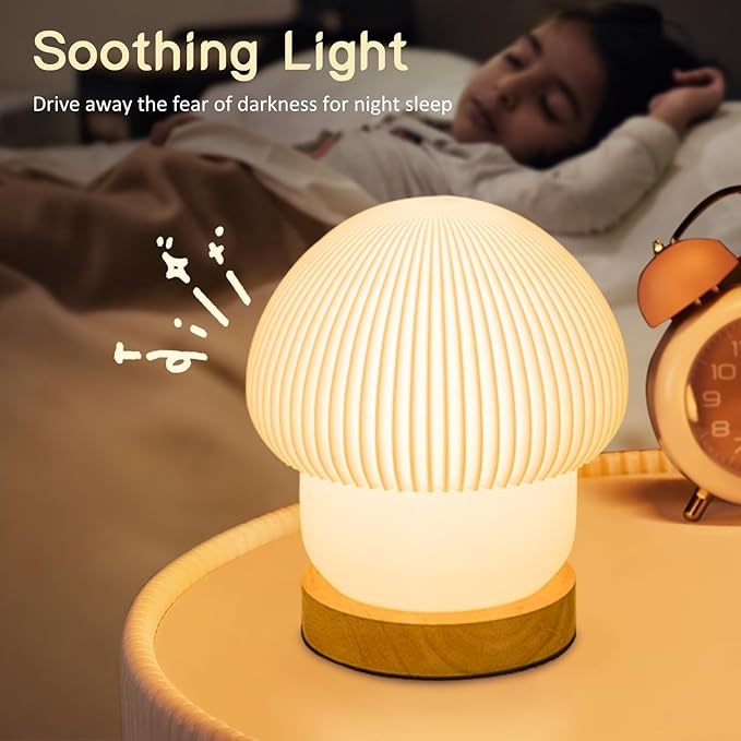 16 Colors Mushroom Lamp Night Light, Elegant 3D Printed Table Lamp with LED, Remote Control Desk Lamp Perfect for Bedroom, Living Room Decor, Great Gift for Women kids, Teens (H:7.1 inches) - LeafyLoom