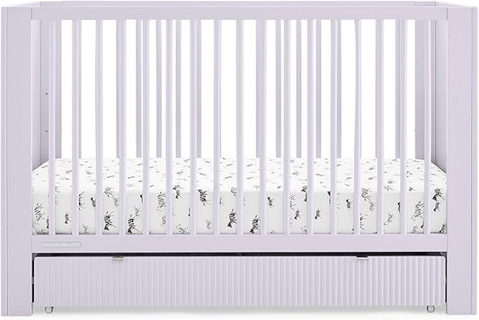 Delta Children Cassie 4-in-1 Convertible Crib with Underdrawer - Greenguard Gold Certified, Lilac - LeafyLoom