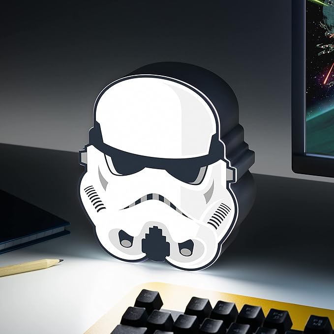 Paladone Star Wars Officially Licensed Stormtrooper Action Figure Icon Light, 6.3-inch Trooper Helmut Night Light, Bedroom Décor Desk Lamp, Toy - LeafyLoom