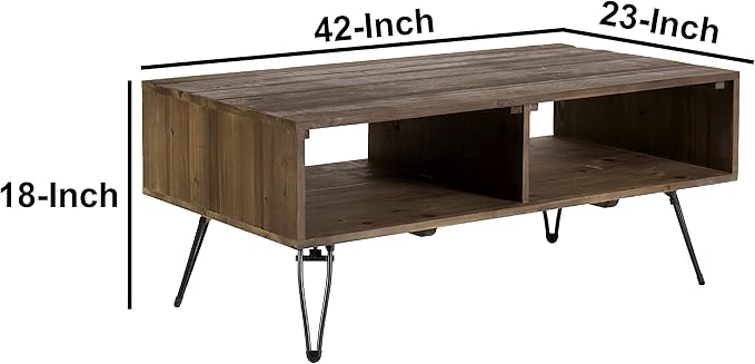 NicBex Coffee Table Wooden Coffee Table with Storage Rectangle Center Tables with Open Compartments Dining Table for Living Room, Dining Room, Office, and Bedroom,42" W, Brown - LeafyLoom