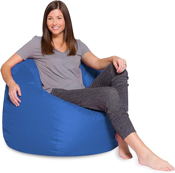 Posh Creations Bean Bag Chair for Kids, Teens, and Adults Includes Removable and Machine Washable Cover, Solid Royal Blue, 48in - X-Large - LeafyLoom