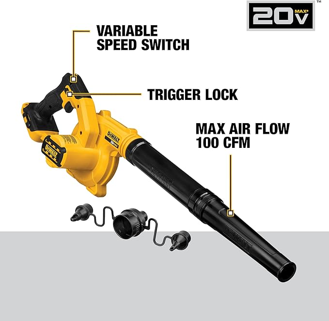 DEWALT 20V MAX* Blower for Jobsite Kit, Compact (DCE100M1) - LeafyLoom