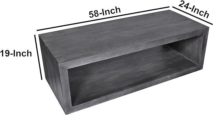 NicBex Coffee Table Wooden Coffee Table with Storage Rectangle Center Tables with Open Bottom Shelf Dining Table for Living Room, Dining Room, Office, and Bedroom,58" W, Charcoal Gray - LeafyLoom