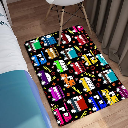 Car Play Mat Kids Rugs for Playroom Car Track Rug Kids Mat Construction Play Mat Car Play Rug Car Carpet for Kids Carpet for Bedroom Truck Rugs for Boys Room,Black 2'×3' - LeafyLoom