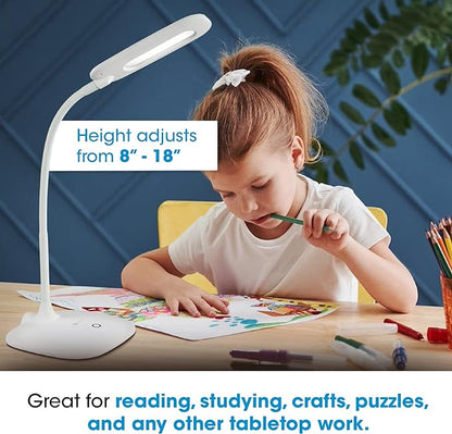 OttLite LED Soft Touch Desk Lamp - 3 Brightness Settings with Energy Efficient Natural Daylight LEDs - Adjustable Flexible Neck & Touch Controls for Tabletops, Home Office, Computer Desk, & Dorms - LeafyLoom