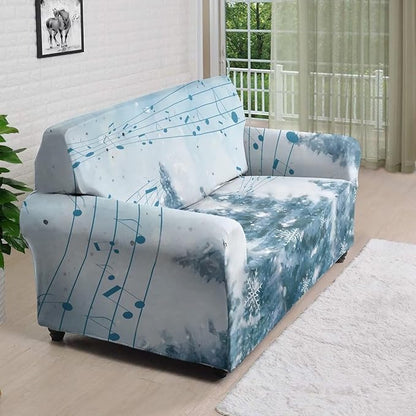 FKELYI Blue Christmas Tree Easy Going Stretch Sofa Slipcover Snow Sofa Couch Cover with Elastic Bottom Stretch Sofa Slipcovers L FKELYI