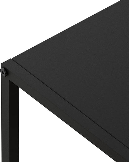 Black Metal Nightstand - 2 Shelf Multipurpose End Table Sturdy Sturdy Bedside Table Easy to Clean Suitable for Function As a Night Stand,End Table,Side Table (Black) - LeafyLoom