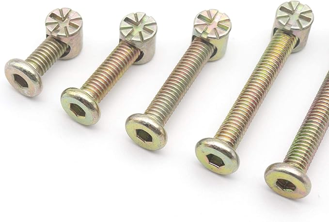 Crib Bolts Replacement Kit, cSeao 50pcs Zinc Plated M6 Socket Cap Screws Barrel Nuts for Crib Cot Chairs Furniture Bed, M6x15mm/25mm/35mm/45mm/55mm - LeafyLoom