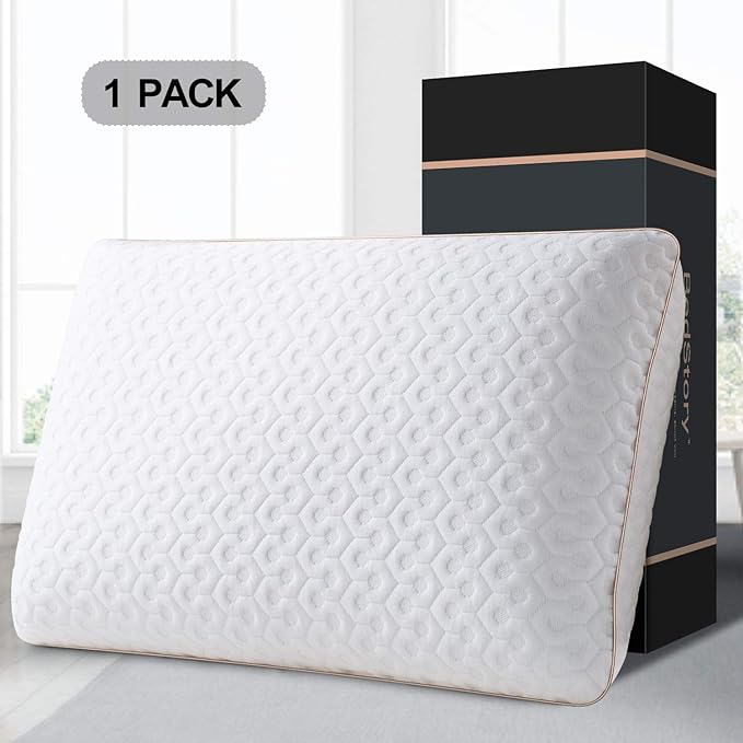 BedStory Memory Foam Pillow King - Medium Firm Gel Foam Pillows for Sleeping - Orthopedic King Size Bed Pillows for Neck Pain - Stomach & Back Sleepers - LeafyLoom