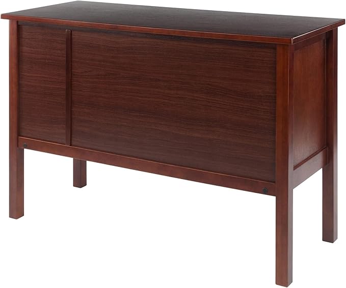 Winsome Wood Emmett Writing Desk, Walnut - LeafyLoom