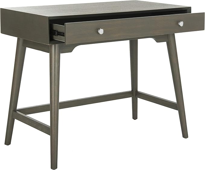 Safavieh Home Office Isadora Mid-Century Modern Ash Grey 1-drawer Desk - LeafyLoom