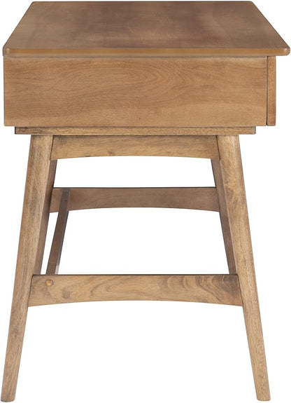 Linon Natural Dutton Wood and Rattan Desk - LeafyLoom