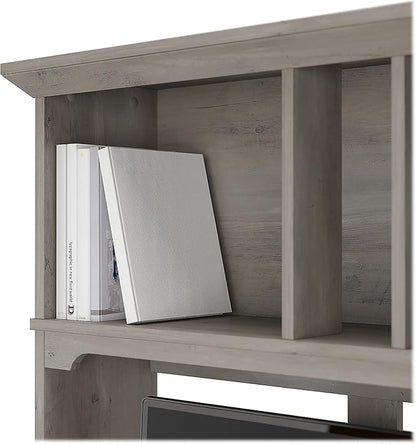 Bush Furniture Salinas Hutch, Desk Attachment with Shelf Storage for Home Office, 60W, Driftwood Gray - LeafyLoom