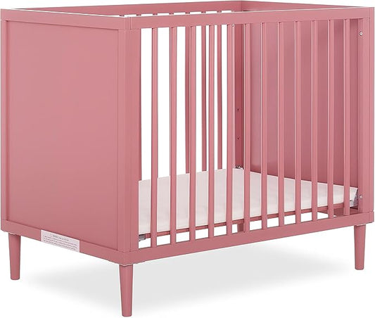 Lucas Mini Modern Crib with Rounded Spindles - LeafyLoom