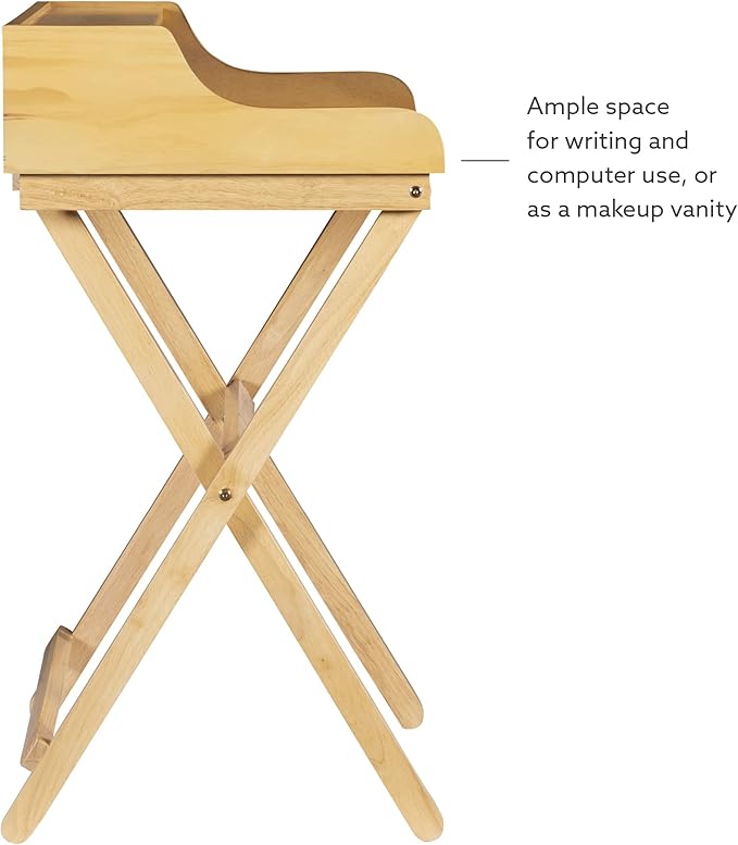 Linon Mable Folding Desk, Natural - LeafyLoom