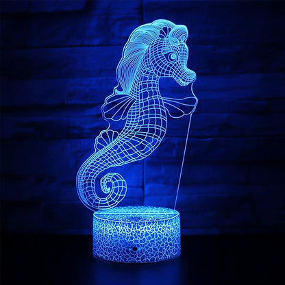 Gift Ideas Bedside Lamp 16 Colors Desk Table Night Light for Sea Horse Kids Boy Girl Party Supplies Birthday Valentine's Day Kids Lover (Seahorse Shape) - LeafyLoom