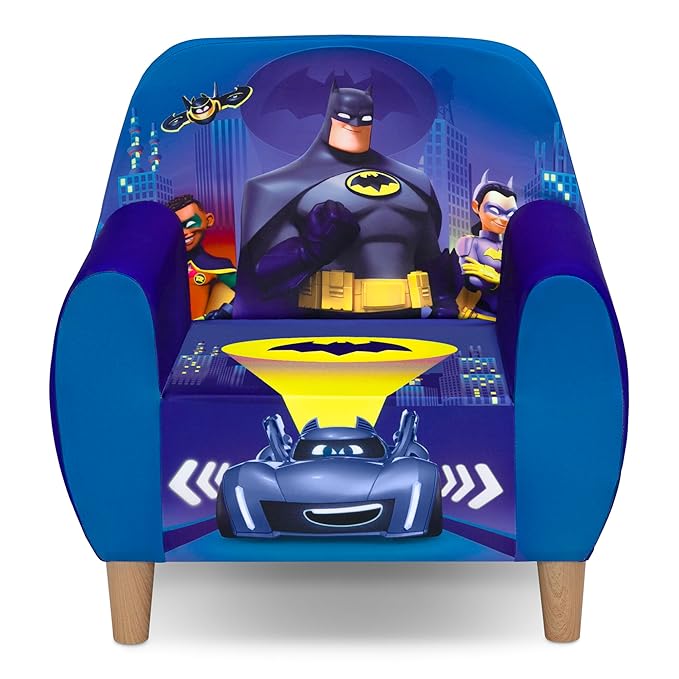 Delta Children Batman Batwheels Foam Chair for Kids, Blue - LeafyLoom