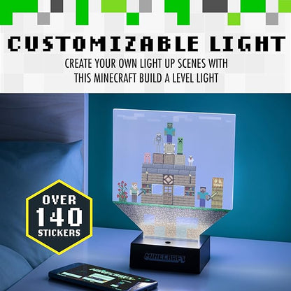 Paladone Minecraft Build a Level Light, Customizable Desk Lamp with Over 140, Stickers - LeafyLoom