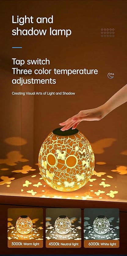 Table Lamp for Home Office，LED Bedside lamp，RGB 16 Colors，Multiple Lighting Modes Desk Lamps，Atmosphere Lights Suitable for Various Holidays（Butterfly） - LeafyLoom