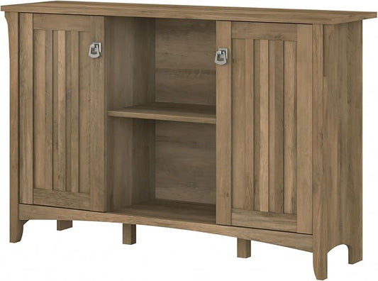 Bush Furniture Salinas Accent Storage Cabinet with Doors in Reclaimed Pine - LeafyLoom