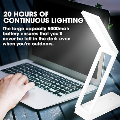 LED Desk Lamp, Desk Light with a 5000mAH Power Bank, Reading Lamp with 3 Lighting Modes, USB Charging Port and Solar Charging, Touch Control Smart Lamp for Indoor and Outdoor - LeafyLoom