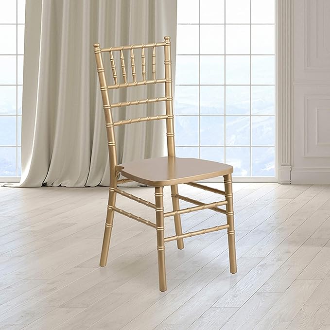 Flash Furniture Hercules Series Chiavari Chair for Formal Events and Banquets, Commercial/Residential All-Occasion Event Chair, Gold - LeafyLoom