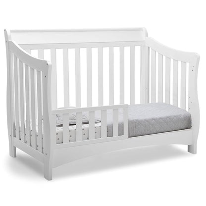 Delta Children Bentley S Series 4-in-1 Convertible Baby Crib, White - LeafyLoom