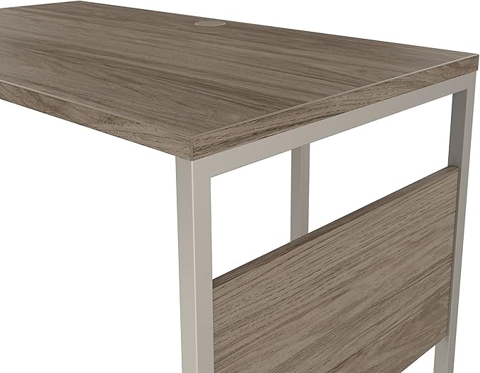 Bush Business Furniture Hybrid Desk Return/Bridge, 42W x 24D, Modern Hickory - LeafyLoom