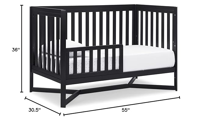 Delta Children Tribeca 4-in-1 Baby Convertible Crib, Midnight Grey - LeafyLoom