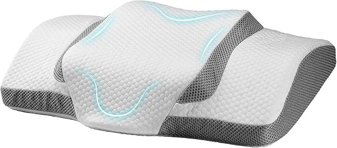 Firm Odorless Pillow Cervical Memory Foam Pillow Pain Relief Pillow for Neck and Shoulder Ergonomic Cooling Bed Pillow Side Back Sleeper - LeafyLoom