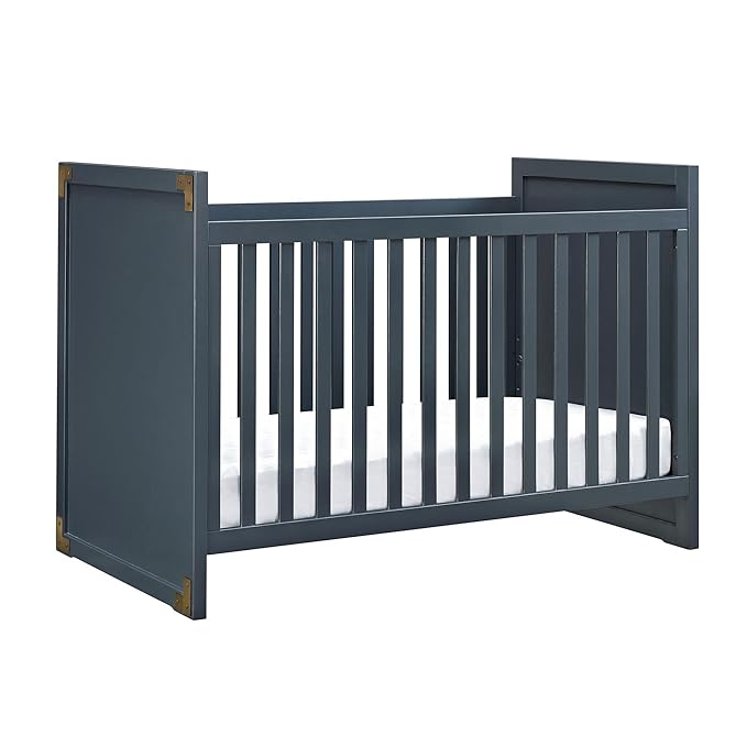 Baby Relax Miles 2-in-1 Convertible Crib, Graphite Blue - LeafyLoom