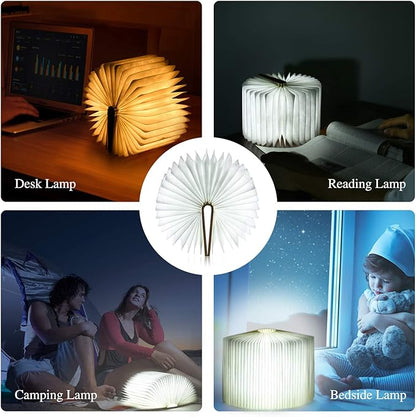 HutHomery Desk Lamp, Wooden Book Light, LED Night Reading Light, Bedside Desk Table & Wall Light Lamp USB, Perfect for Nightstand, Home & Office Decor Gift Ideas - LeafyLoom