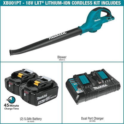 Makita XBU01PT 36V (18V X2) LXT® Blower Kit (5.0Ah) - LeafyLoom