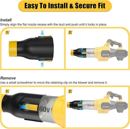 Blower Nozzle for Dewalt 60V/54V MAX Leaf Blower (DCBL772X1 DCBL772B DCMBA572N), Car Drying Nozzle for DeWalt - 8.3" Bare Nozzle - LeafyLoom