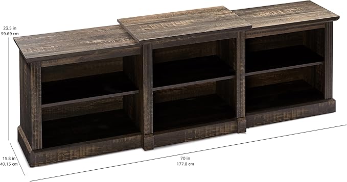 Rockpoint 70inch Classical TV Stand Storage Media Console Entertainment Center for TVs up to 80,Rustic Brown - LeafyLoom