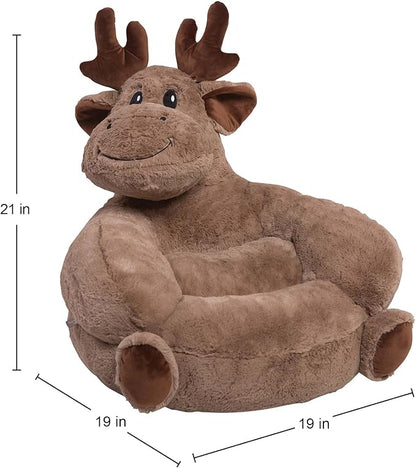 Trend Lab Moose Toddler Chair Plush Character Kids Chair Comfy Furniture Pillow Chair for Boys and Girls, 21 x 19 x 19 inches - LeafyLoom