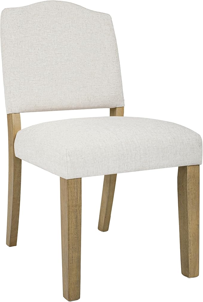 HomePop Open Back Upholstered Dining Chair - Cream Textured Woven (Single Pack) - LeafyLoom