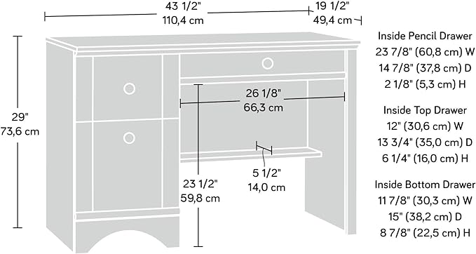 Sauder Harbor View Computer Desk, Salt Oak finish - LeafyLoom