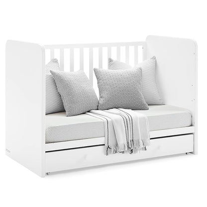 GAP babyGap Graham 4-in-1 Convertible Crib with Storage Drawer - Greenguard Gold Certified, Bianca White - LeafyLoom