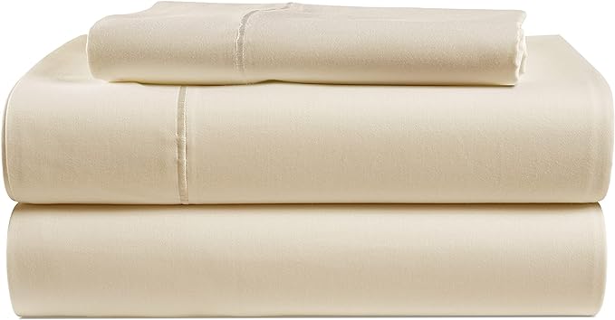 LANE LINEN 100% Egyptian Cotton Bed Sheets - 1000 Thread Count 3-Piece Twin XL Set Long Staple Bedding Sateen Weave Luxury Hotel Fits Upto 16" Mattress Ivory - LeafyLoom