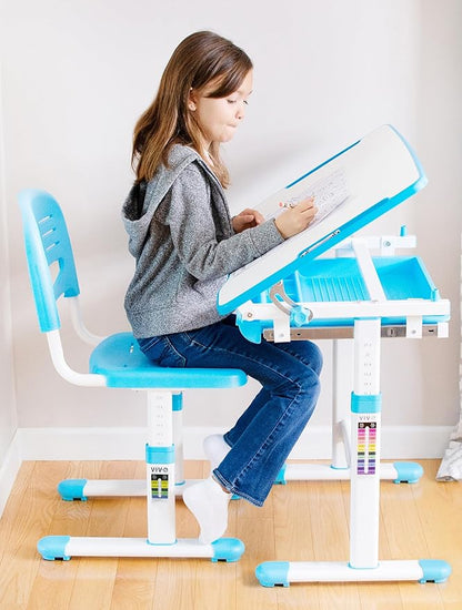 VIVO Height Adjustable Kids Desk Chair, Chair Only, Designed for Interactive Workstation, Universal Children's Ergonomic Seat, Blue, DESK-V201B-CH - LeafyLoom