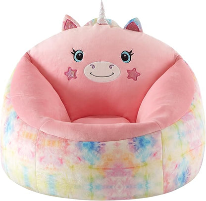 Heritage Kids Micromink Squishy Bean Bag Chair for Kids Ages 3+, Figural Unicorn - LeafyLoom