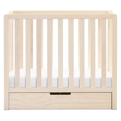 Carter's by DaVinci Colby 4-in-1 Convertible Mini Crib with Trundle Drawer in Washed Natural, Greenguard Gold Certified, Undercrib Storage - LeafyLoom