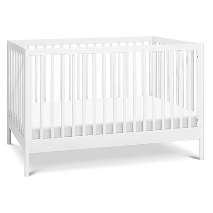 DaVinci Birdie 3-in-1 Convertible Crib, White, Easy Assemble, Greenguard Gold Certified - LeafyLoom