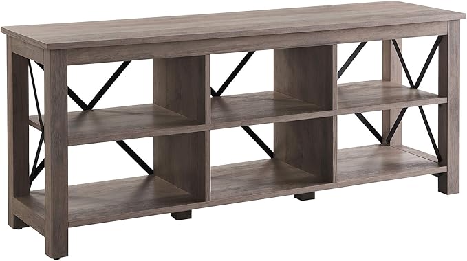 Henn&Hart Rectangular TV Stand for TV's up to 65" in Gray Oak, TV Stands for the Living Room - LeafyLoom