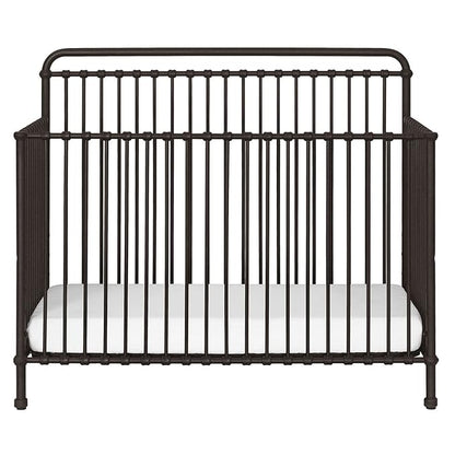 Namesake Winston 4-in-1 Convertible Metal Crib in Washed White, Greenguard Gold Certified - LeafyLoom