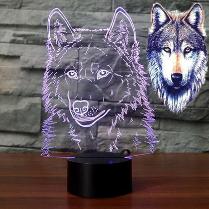 3D Illusion Lamps Animal Langtou Shape LED Desk Table Night Light 7 Color Touch Lamp Kiddie Kids Children Family Home Office Childrenroom Theme Decoration (Langtou) - LeafyLoom