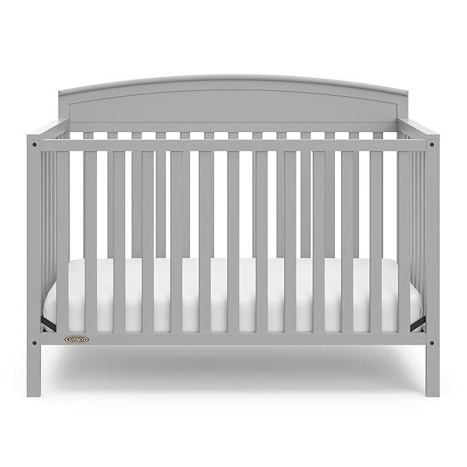 Graco Benton 5-in-1 Convertible Crib (Pebble Gray) – GREENGUARD Gold Certified, Converts from Baby Crib to Toddler Bed, Daybed and Full-Size Bed, Fits Standard Full-Size Crib Mattress - LeafyLoom